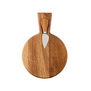 Alex Liddy Acacia Round Board And Cheese Knife Set