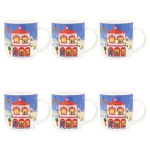6PK Porto Night Before Christmas New Bone China Drinking Mug 330ml Santa Sleigh