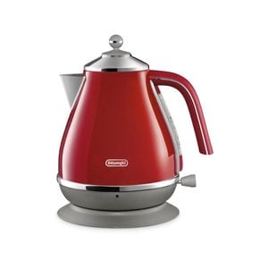 Delonghi 1.7L Icona Capitals Electric Cordless Kettle Stainless Steel Red