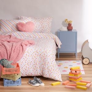 Minikins Reversible Double Bed Quilt Cover Set Multicolour Spot Printed