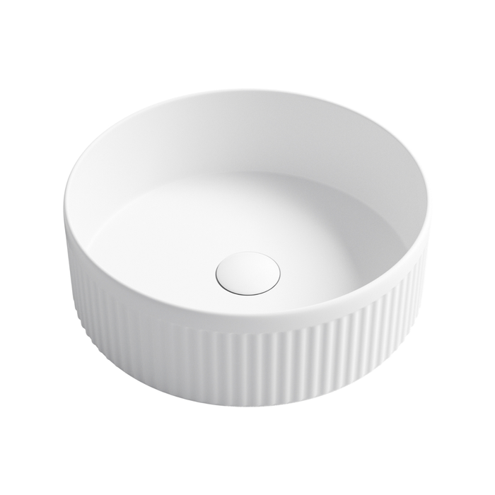 Attica 395mm Matte White Taylor Round Fluted Basin