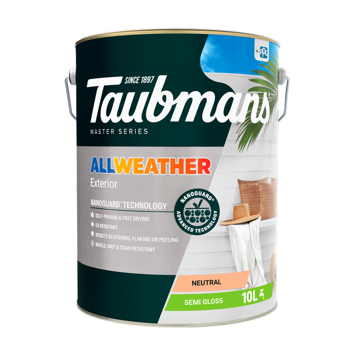 Taubmans 10L Neutral Semi Gloss All Weather Exterior Paint