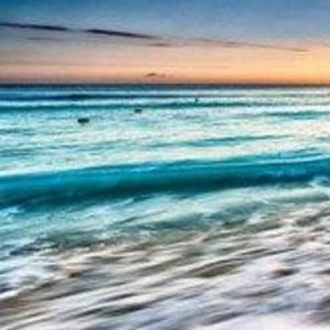 Panoramic Sunset Beach Canvas Wall Print - Serene Tide (50 x 150 cm) - Unframed