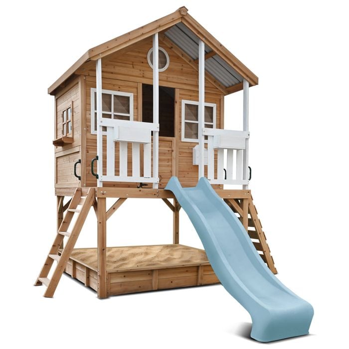 Lifespan Kids Winchester Cubby House (Elevated 1.2m) with 2.2m Pastel Blue Slide