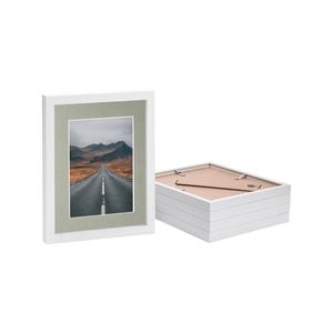 Nicola Spring Photo Frames with 5" x 7" Mount - 8" x 10" - White - Pack of 5