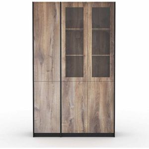 Modern Furniture SUTTON 3 Door Display Unit 120cm - Warm Oak