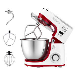 ADIVO 1300W Electric Stand Mixer 6 Speed 5L Kitchen Timer LED Whisk Cake Bowl