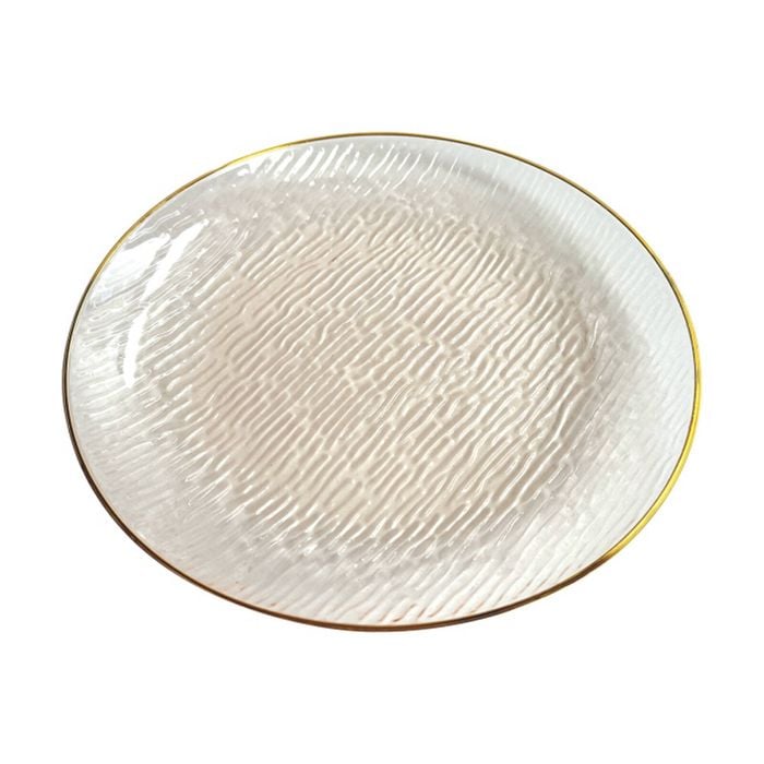 6x 10pc Partyware Heavy Duty Reusable Plates Set 220mm Gold Rim