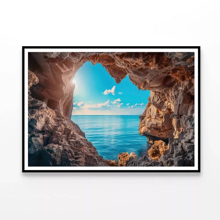 View of the Ocean with Rocks  Print 100% Australian Made 120x90cm  (Poster)