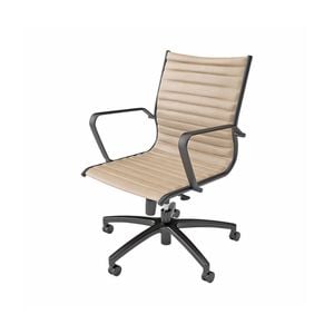 Olg Metro Mid Back Boardroom Chair Fixed Arms Black Base Camel Vinyl