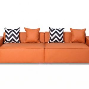 Loretta PU Leather Sofa - Orange