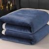 CottonMore Large Ultimate Sherpa Blanket Luxurious Plush Throw Rug 200x230cm - NavyBlue