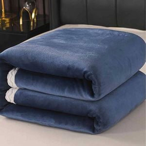 CottonMore Large Ultimate Sherpa Blanket Luxurious Plush Throw Rug 200x230cm - NavyBlue