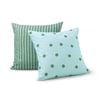 Dreamaker Pippa Polka Dot & Stripe Reversible European Pillowcase Twin Pack Sky/Green