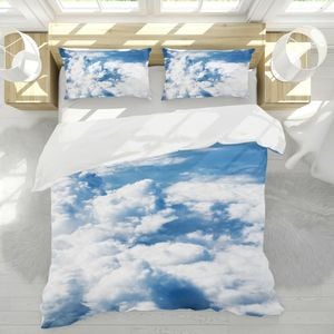 3D Sky White Cloud 227 Bed Pillowcases Quilt King Single Size