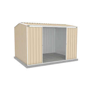 Absco Sheds 3.0 x 2.26 x 2.00m Classic Cream Ezislider Double Sliding Door Garden Shed