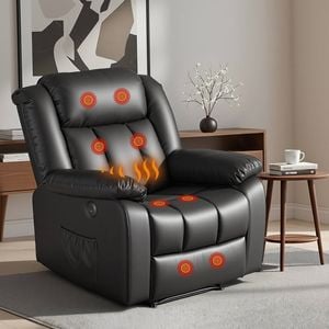 Artiss Massage Recliner Chair For Living Room Leather Sofa With 2 Usb Black