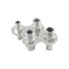 Cal Custom Polished Aluminium 4 Port A/C & Heater Bulkhead with 1 Push On Fitting