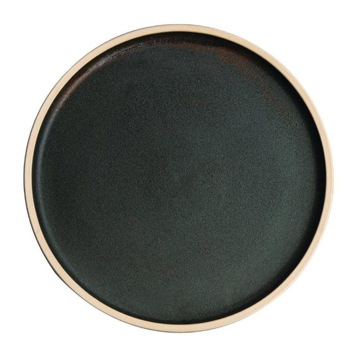 Olympia Flat Round Plate Canvas Green Verdigris 250mm 6 Pack Dinnerware Tableware
