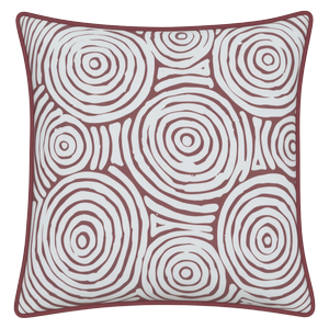 Mojo 45cm Warlu Terracotta Circles Cushion Cover With Pipe