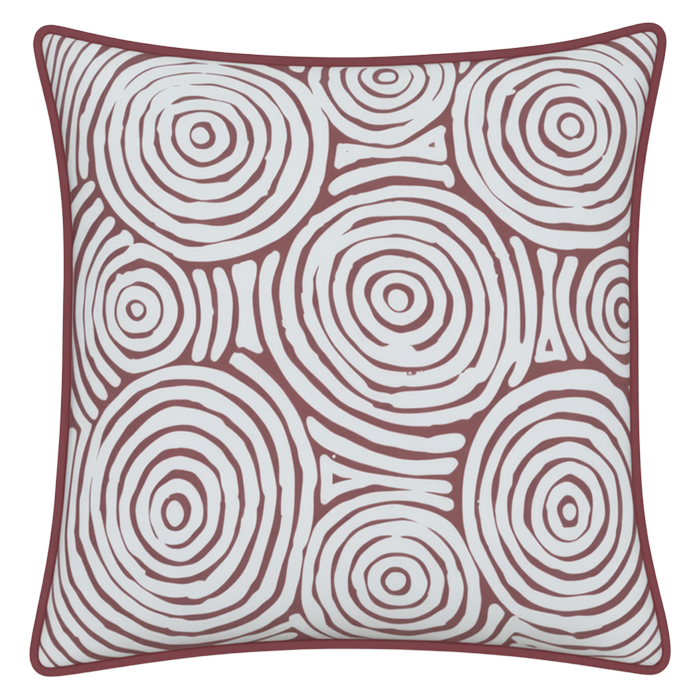 Mojo 45cm Warlu Terracotta Circles Cushion Cover With Pipe