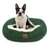 Charlie's Hooded Snookie Calming Donut Dog Bed Eden Green - Small