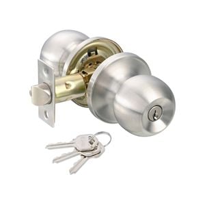 Ikonic Brushed Nickel Ruby Entry Knob Set - 2 Pack
