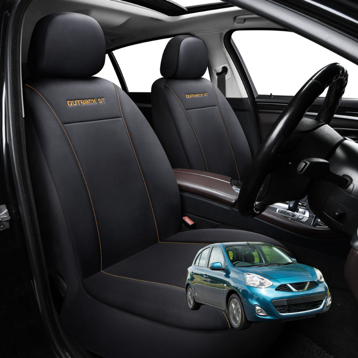 Car Seat Cover for Nissan Micra 2010 2017 (K13) Black-Front