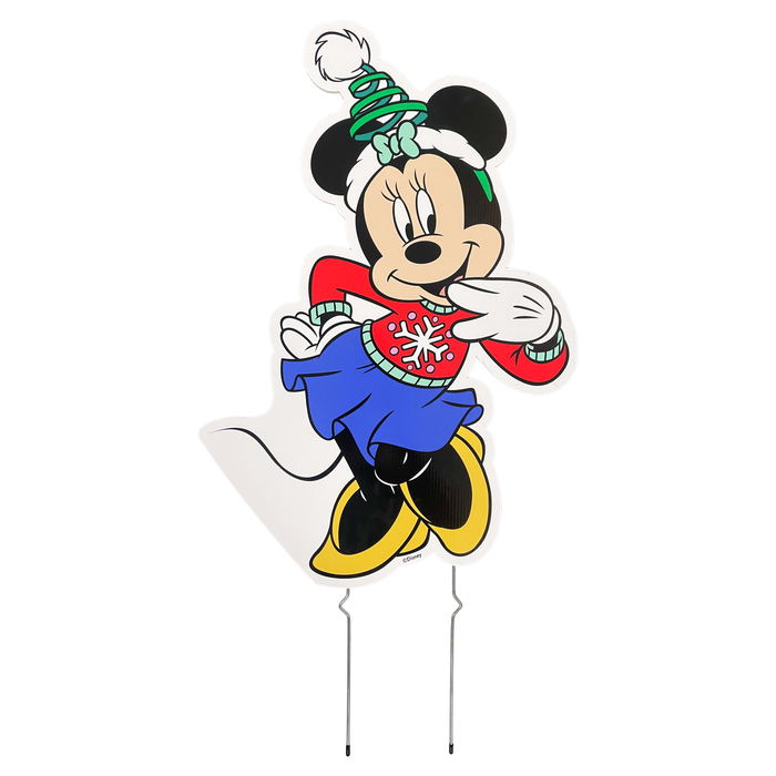 Disney Festive Minnie Corflute Garden Sign With Stakes