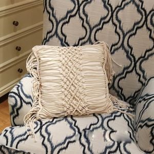 CottonMore Hand Made Cushion Cover Chenille Tassel B 45x45cm