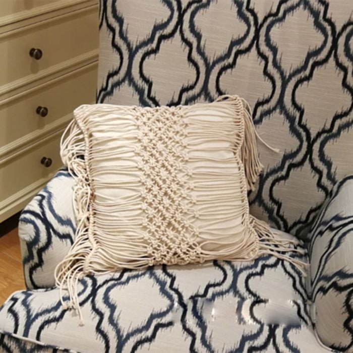 CottonMore Hand Made Cushion Cover Chenille Tassel B 45x45cm