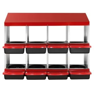Vevor 8 Compartment Chicken Nest Box Red with Inclined Nesting Boxes