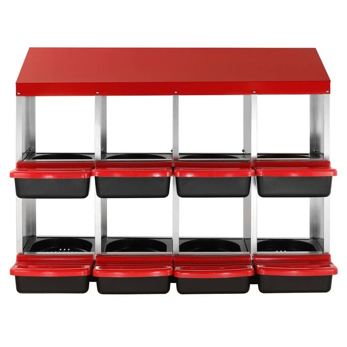 Vevor 8 Compartment Chicken Nest Box Red with Inclined Nesting Boxes