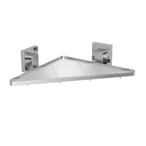 Fusion-Loc 26kg Stainless Steel Suction Frosted Acrylic Corner Shelf