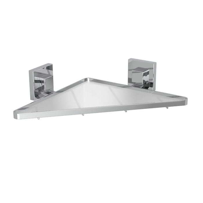 Fusion-Loc 26kg Stainless Steel Suction Frosted Acrylic Corner Shelf