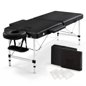 Zenses 55cm Massage Table Portable Aluminium 2 Fold Massage Bed Beauty Therapy