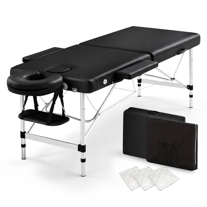 Zenses 55cm Massage Table Portable Aluminium 2 Fold Massage Bed Beauty Therapy