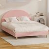 Oikiture Pink Boucle Bed Frame-double