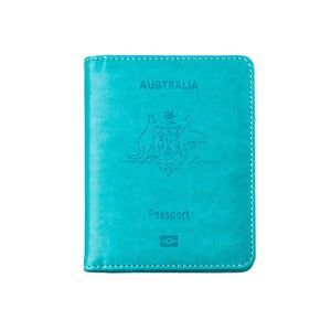 Catzon Australia Passport Holder With Card Slots Rfid Blocking For Travel-light Blue