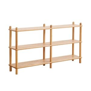Miuz 2 Tier Tall Bookshelf Display Shelf Solid Oak Book Case Storage Rack Stand