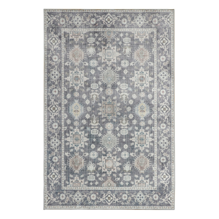 Fab Habitat 160x230cm Grey Anna Machine Washable Rug