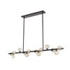 Telbix Moran Modern 14 Lights Pendant Hanging Lamp Light Metal Glass Black Smoke Matte