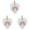 3x Ceramic Hanging 9cm Heart Rainbow Dreams w/Hanger Ornament Home/Office Decor