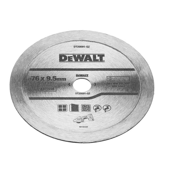 DeWALT 75mm (3") Continuous Diamond Tile Blade DT20591-QZ