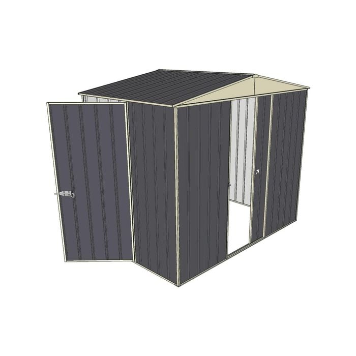Build-a-Shed 2.3 x 1.5 x 2.3m Front Gable Dual Door Narrow Shed - Grey
