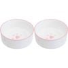 2PK LVD Ceramic Small/Medium Pet Drinking/Feeding Bowl 13x5cm Pink Paws