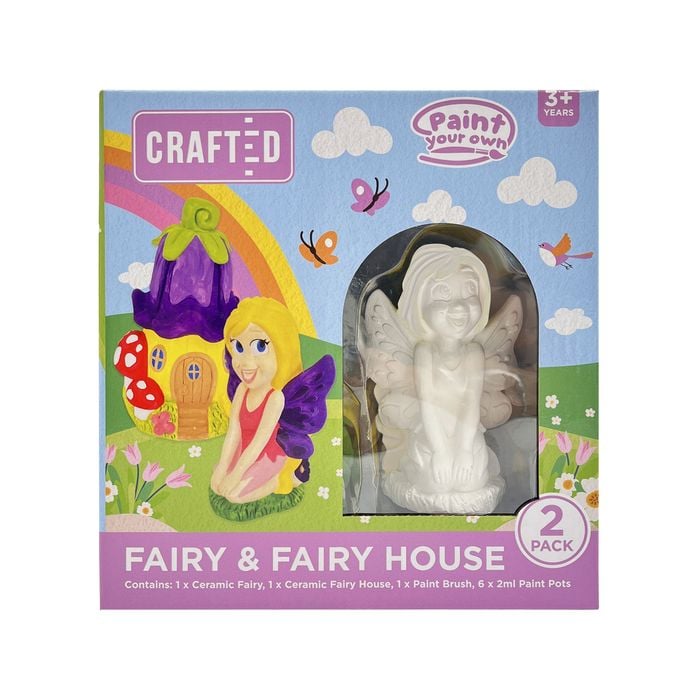 Crafted Paint Your Own Fairy And Fairy House - 2 Pack