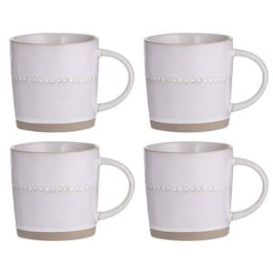 4PK Ladelle Cameo Stoneware 9cm/370ml Mug/Cup - Ivory