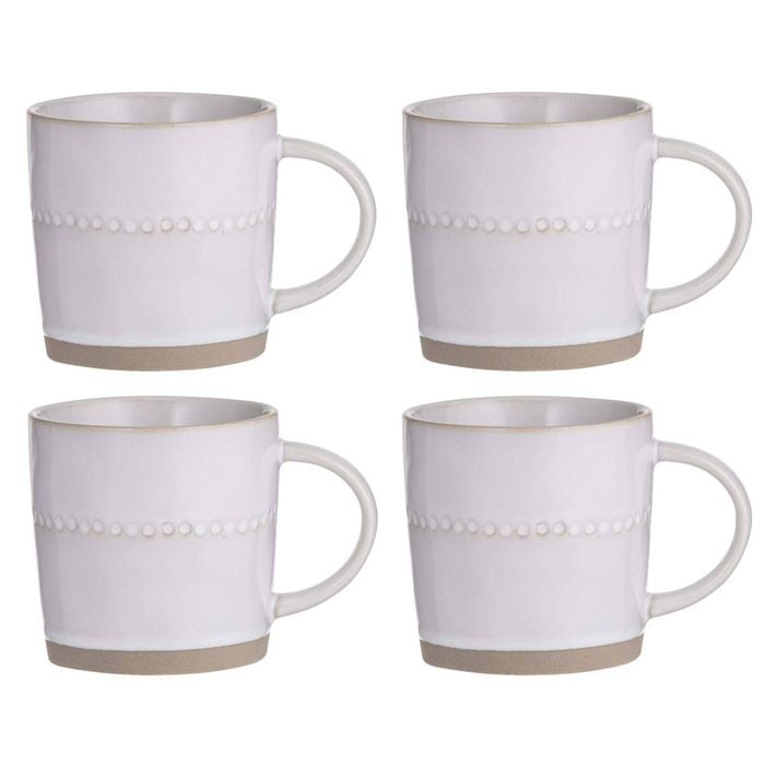 4PK Ladelle Cameo Stoneware 9cm/370ml Mug/Cup - Ivory