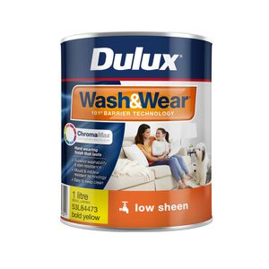 Dulux Interior Paint Wash&Wear Low Sheen Bold Yellow - 1L